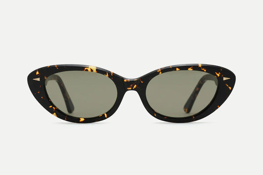 AHLEM PRAIRIE sunglasses front in yellow-turtle-khaki-light at The Eye Gallery Houston