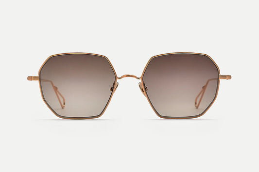 AHLEM REAMUR sunglasses front in rose-gold-brushed-rain-gradient at The Eye Gallery Houston